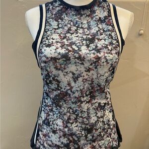 Lija Women's Floral Pattern Mesh Tank Top